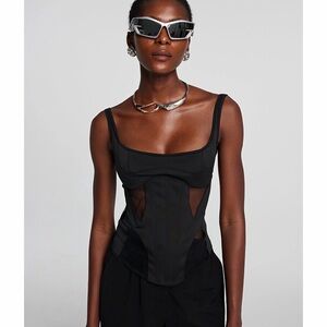 Black Sleeveless Corset Top